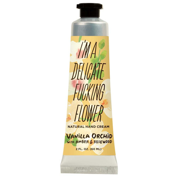 Blue Q Personal Care Vanilla Orchid w/ Amber & Rosewood Hand Cream - I'm a Delicate F*cking Flower