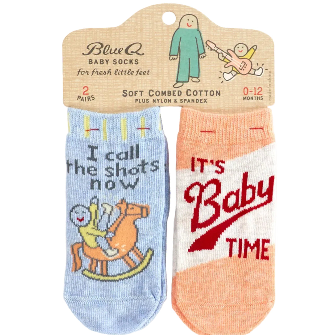 Blue Q Socks & Tees Baby Socks Call Shots/Baby Time