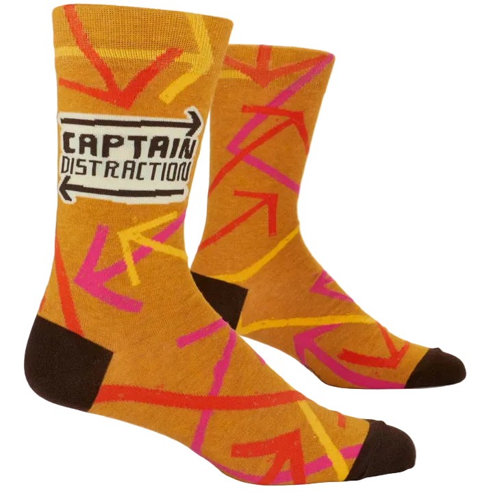 Blue Q Socks & Tees Captain Distraction Men's Socks