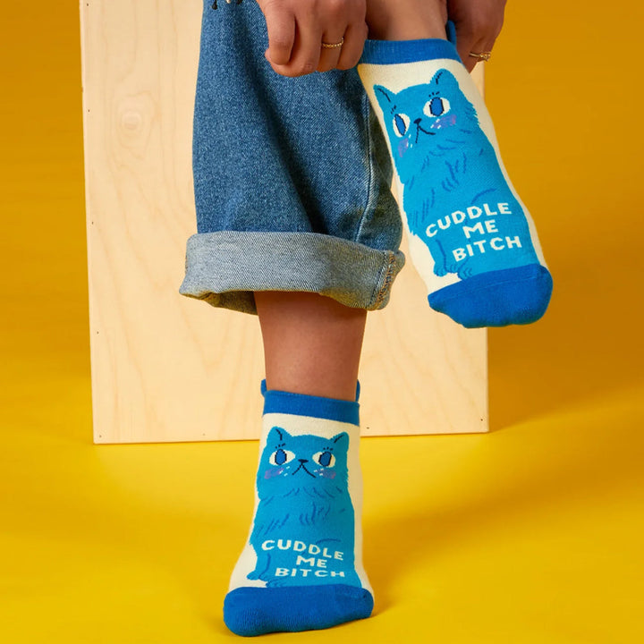 Blue Q Socks & Tees Cuddle me Bitch Sneaker Socks