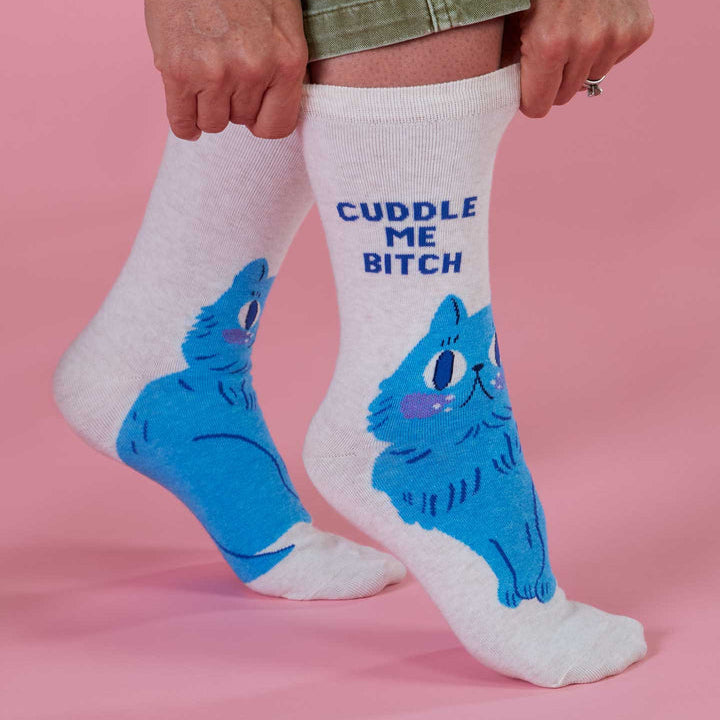 Blue Q Socks & Tees Cuddle Me Crew Socks