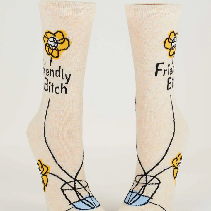 Blue Q Socks & Tees Friendly Bitch Crew Socks