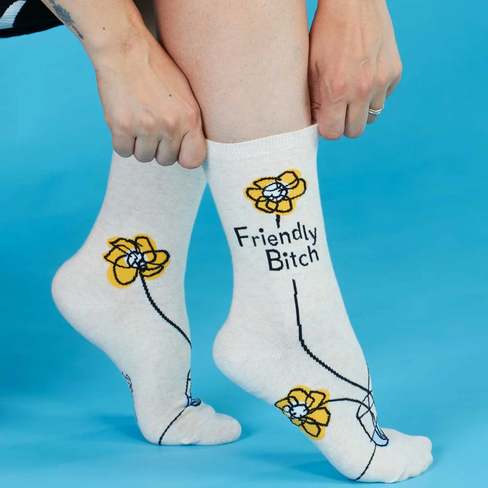 Blue Q Socks & Tees Friendly Bitch Crew Socks