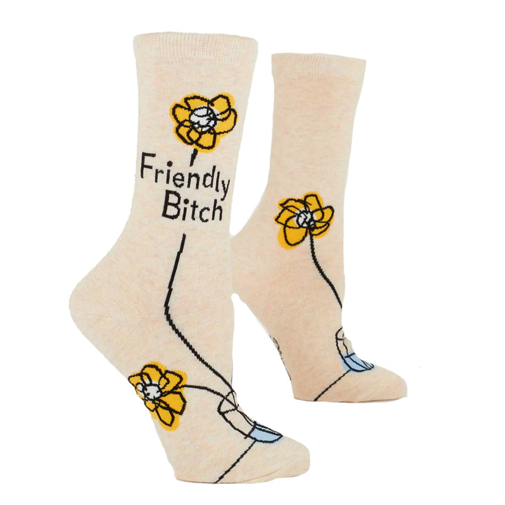 Blue Q Socks & Tees Friendly Bitch Crew Socks