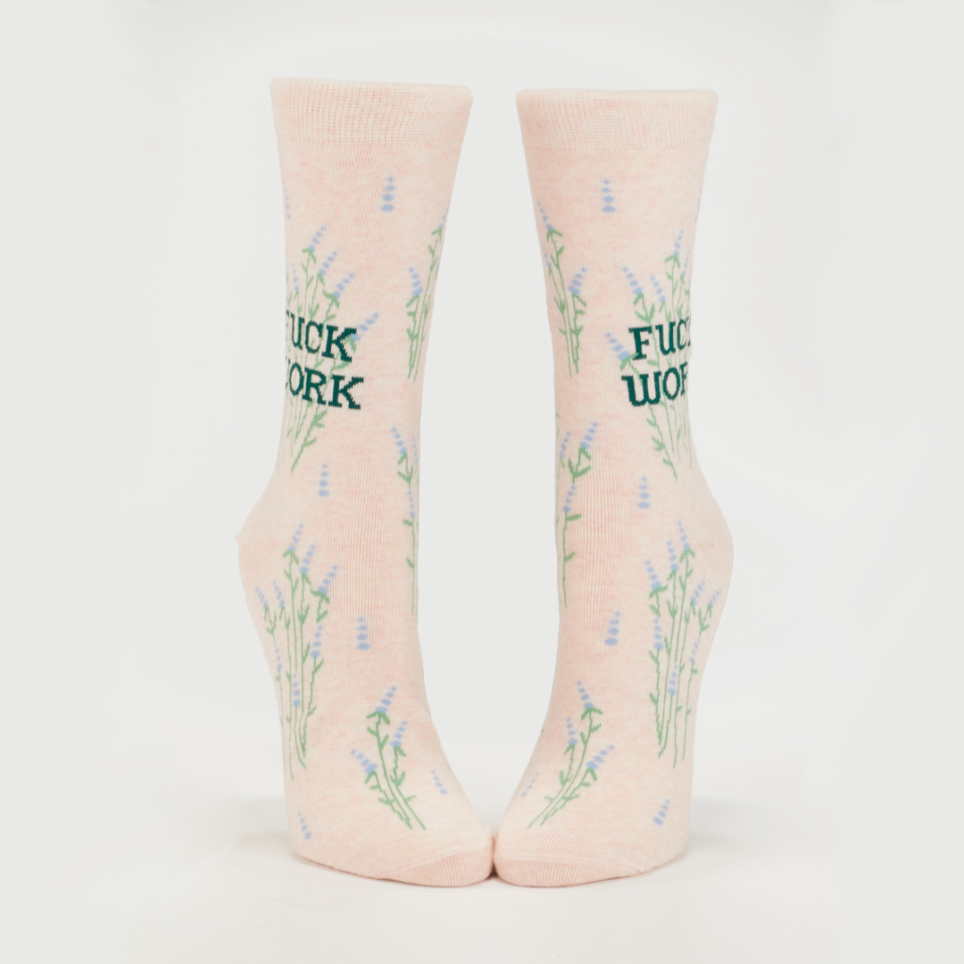 Blue Q Socks & Tees Fuck Work Crew Socks