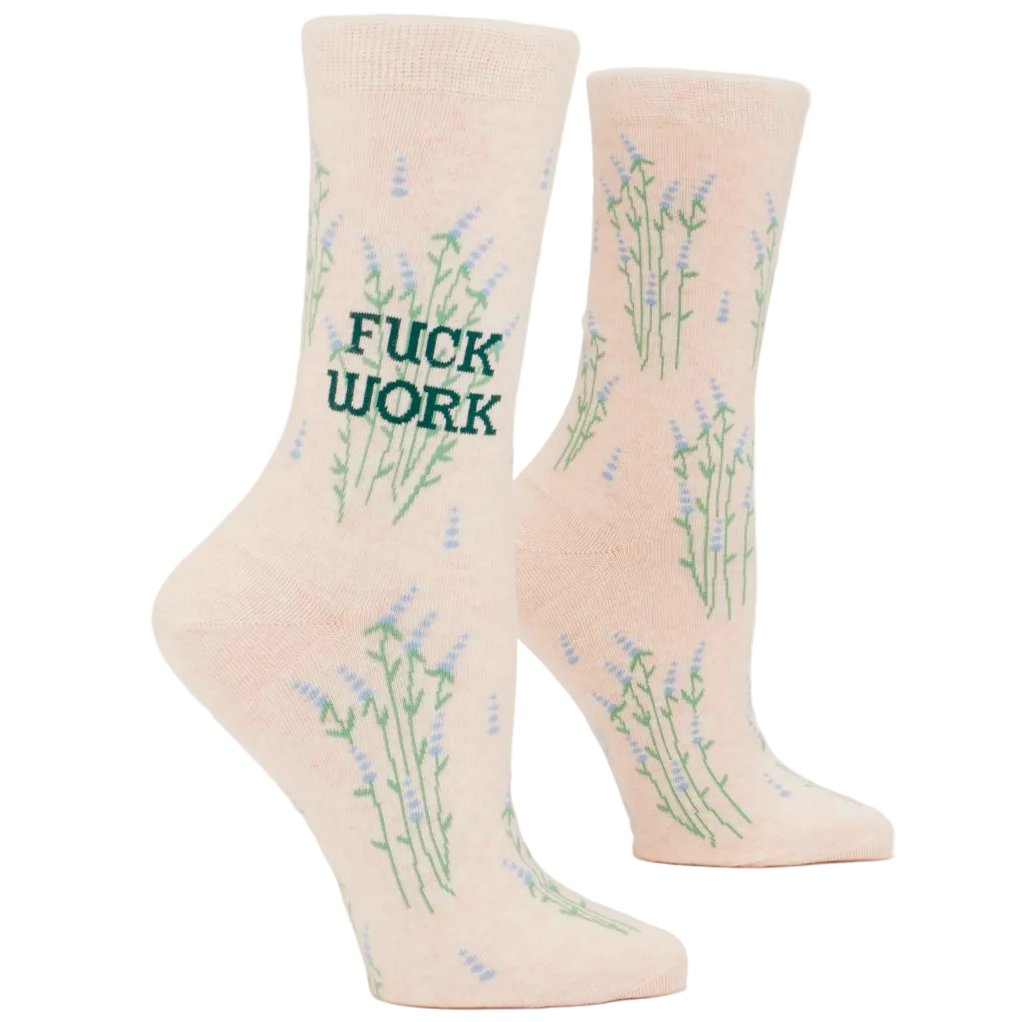Blue Q Socks & Tees Fuck Work Crew Socks