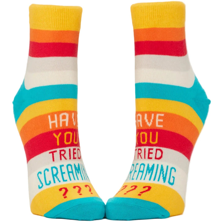 Blue Q Socks & Tees Have You Tried Screaming? Ankle Socks