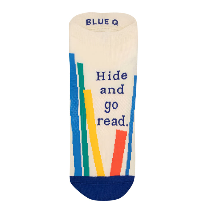Blue Q Socks & Tees Hide and go read Sneaker Socks