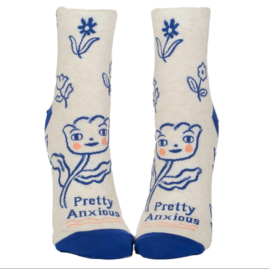 Blue Q Socks & Tees Pretty Anxious Ankle Socks