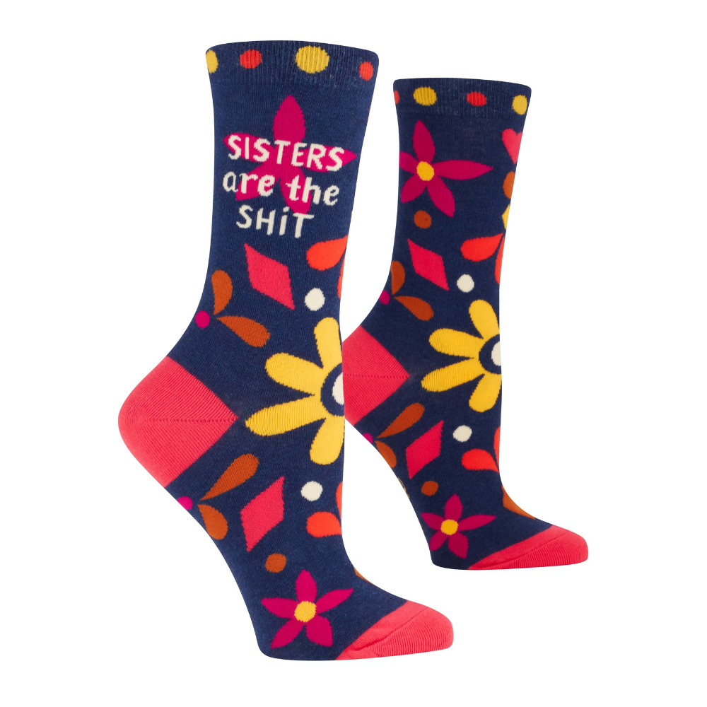 Blue Q Socks & Tees Sisters are the Sh*t Women's Crew Socks