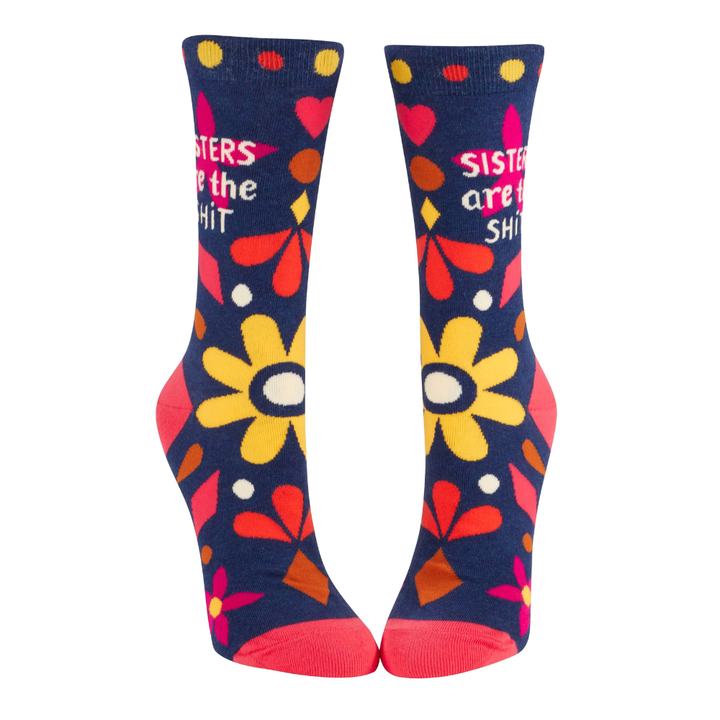 Blue Q Socks & Tees Sisters are the Sh*t Women's Crew Socks