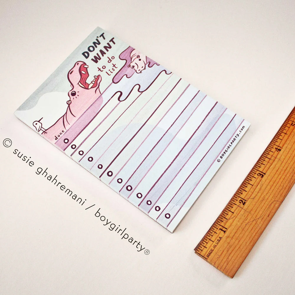 Boygirlparty Office Goods Hippo Don't Want To Do List Notepad