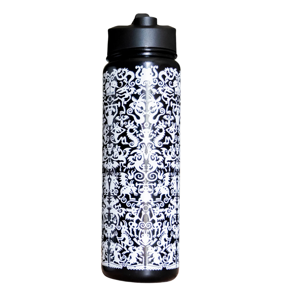 Calamityware Kitchen & Table Exercising Demons Water Bottle - Black