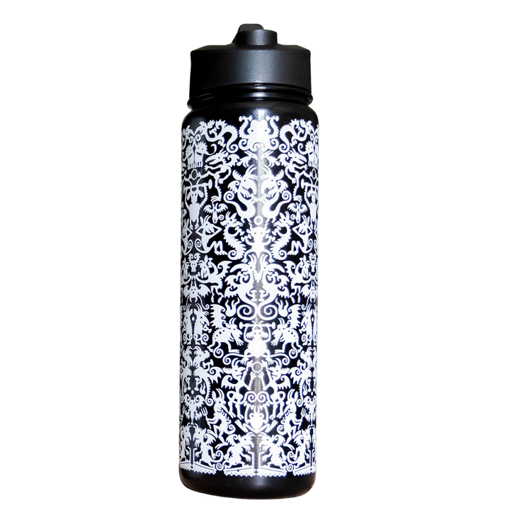 Calamityware Kitchen & Table Exercising Demons Water Bottle - Black