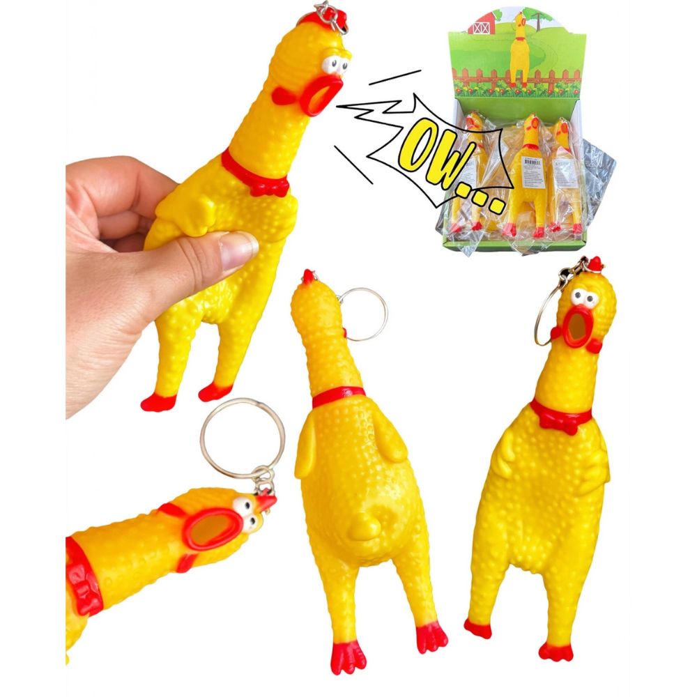 Cap Zone Toy Novelties Screaming Chicken Squeaker Toy Key Chain