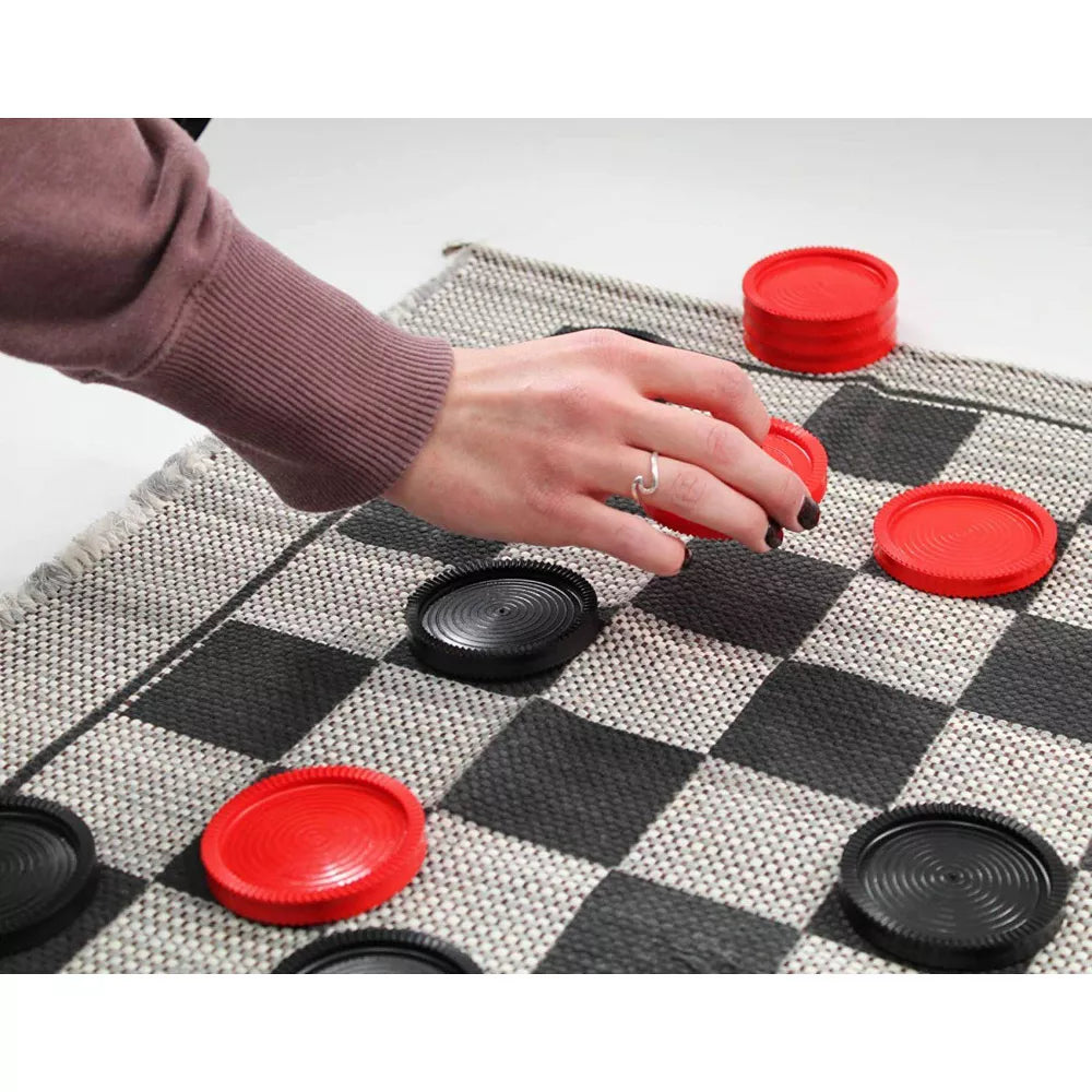 Checkers Rug Game Jumbo Checkers Rug- – Off the Wagon Shop