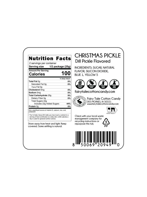 Chocolate Storybook Candy Christmas Pickle Cotton Candy