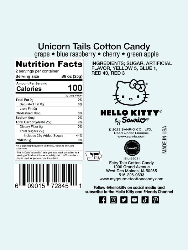 Chocolate Storybook Candy Hello Kitty Unicorn Tails Cotton Candy