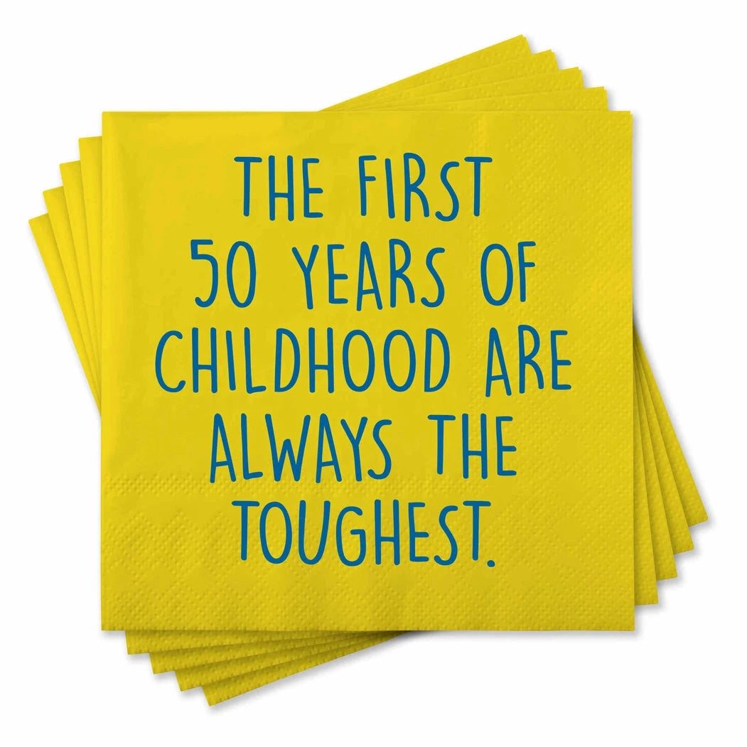 Chris’s Stuff Inc. Kitchen & Table The First 50 Years of Childhood - 25 Cocktail Napkins