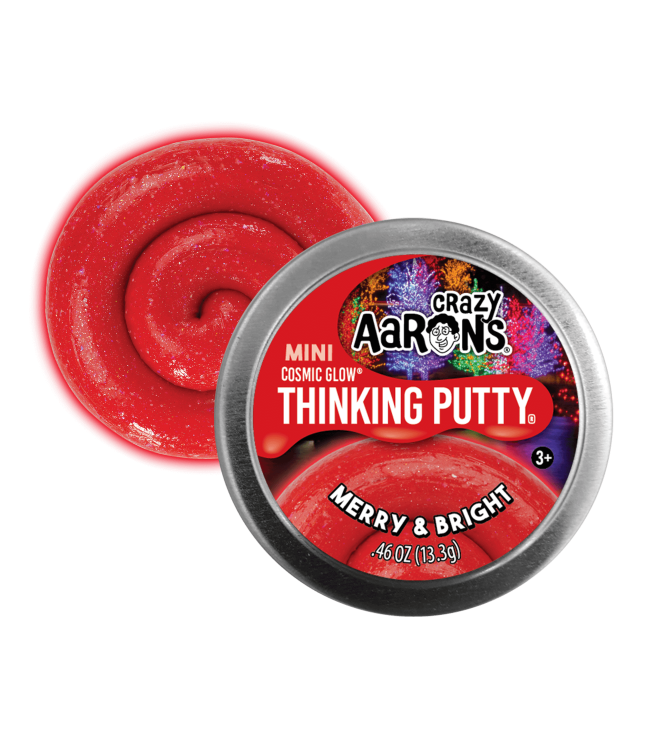 Crazy Aaron's Putty World Toy Novelties 2" Merry & Bright Crazy Aaron's Holiday Tin