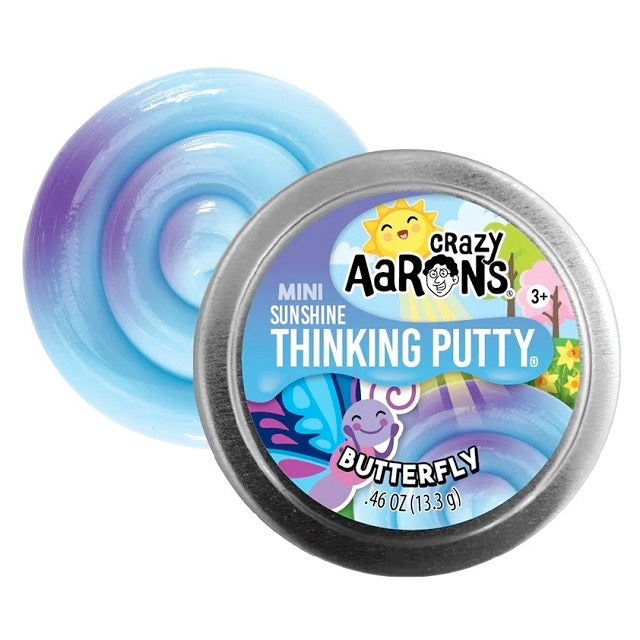 Crazy Aaron's Putty World Toy Novelties Color Changing Sunshine Mini 2" Thinking Putty Butterfly-