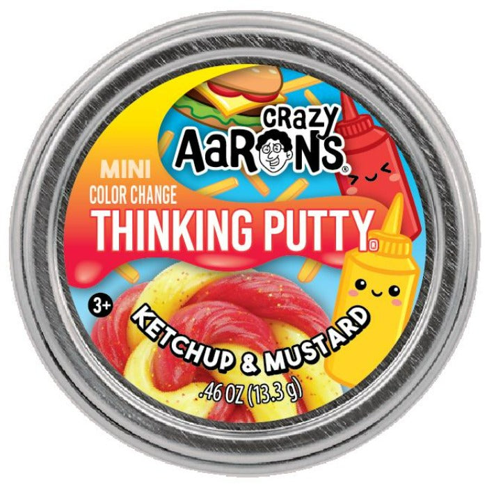 Crazy Aaron's Putty World Toy Novelties Ketchup & Mustard Mini Thinking Putty