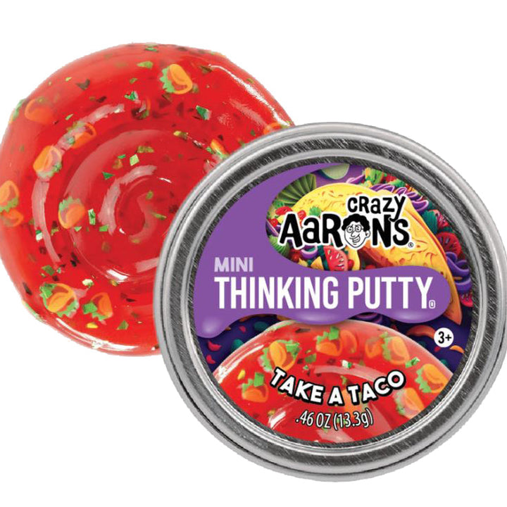Crazy Aaron's Putty World Toy Novelties Take A Taco Crazy Effects Small Tin of Crazy Aaron's Thinking Putty
