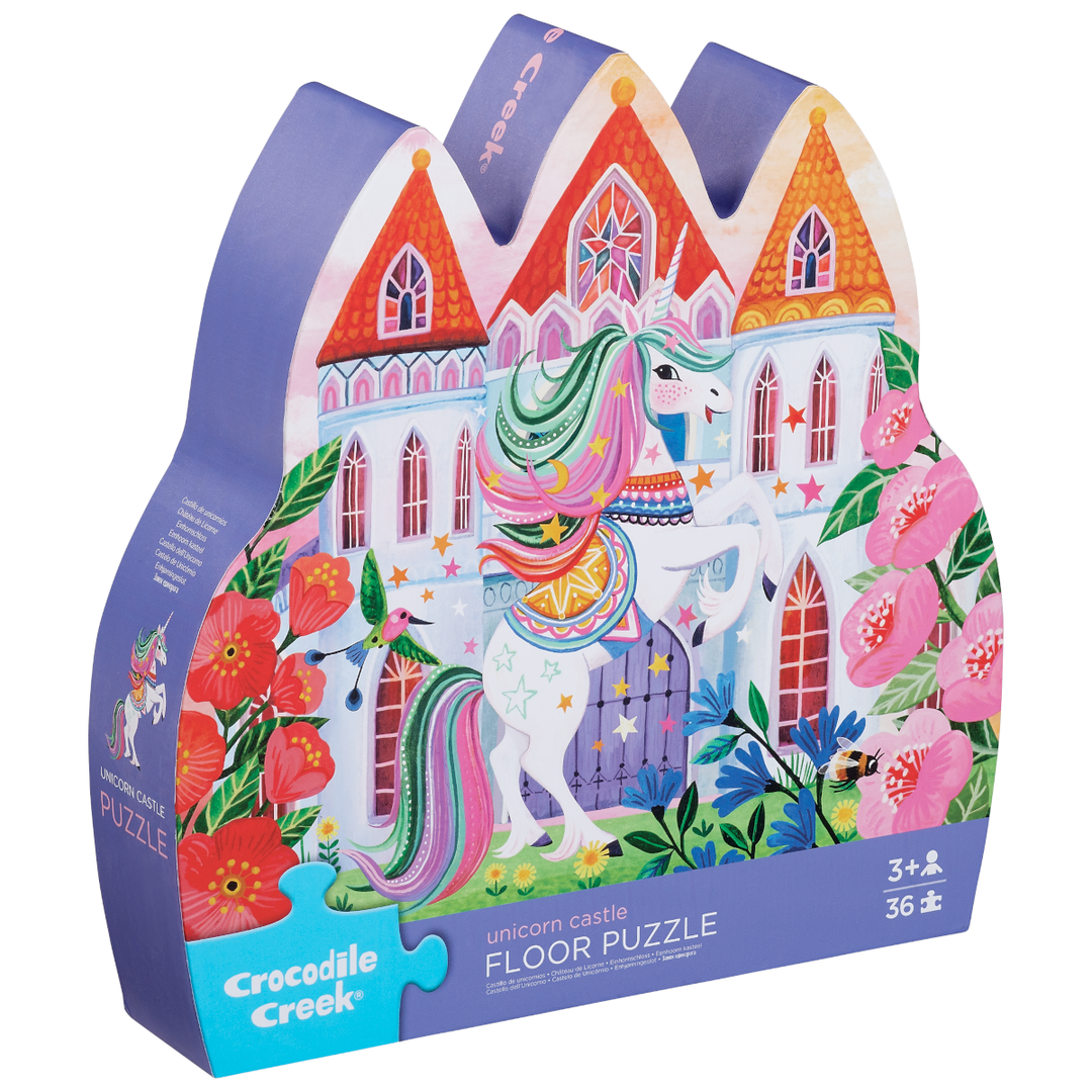 Crocodile Creek Puzzles 36-Pc Shaped Box Puzzle/Unicorn Castle