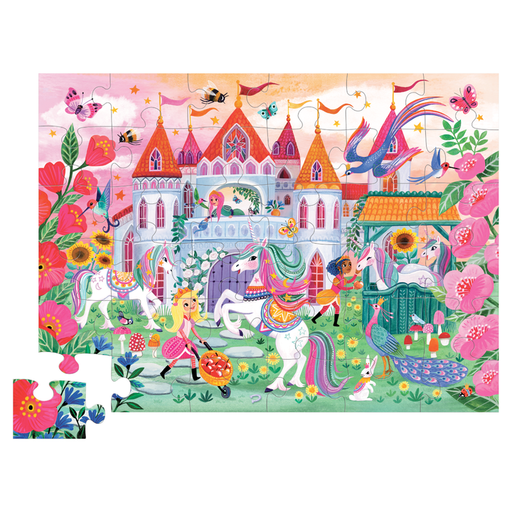 Crocodile Creek Puzzles 36-Pc Shaped Box Puzzle/Unicorn Castle