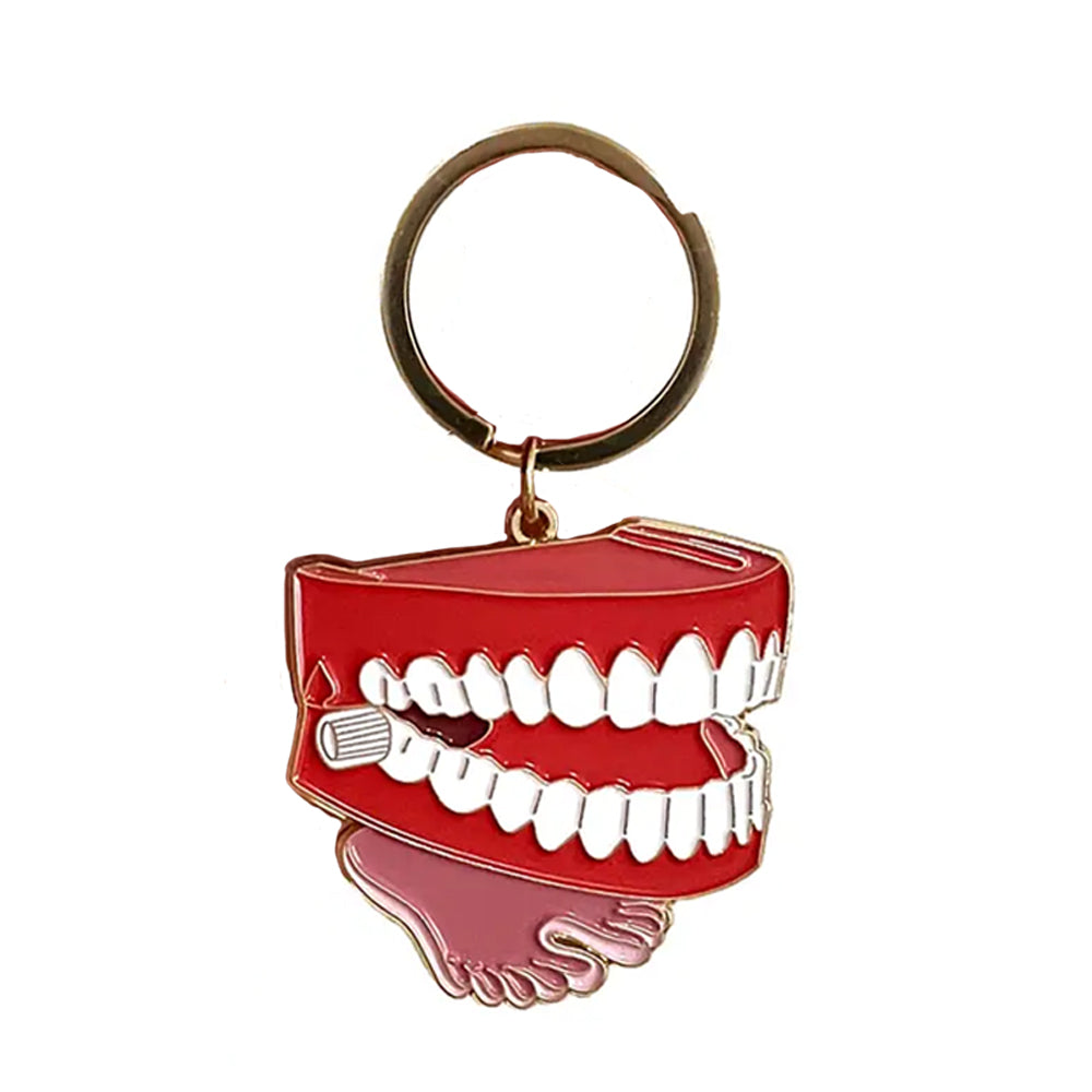 Drawn Goods Pins & Patches Chattering Teeth Keychain