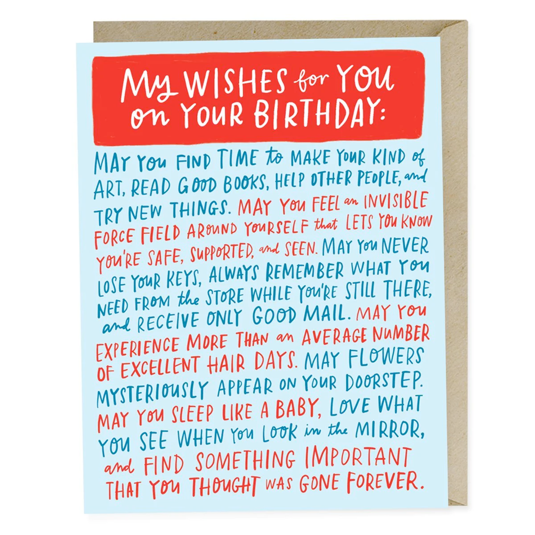 Em & Friends Greeting Cards Wishes for Your Birthday Card