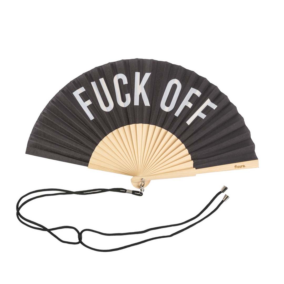 Fisura Third Round LLC Personal Care Fuck Off - Folding Wooden Hand Fan