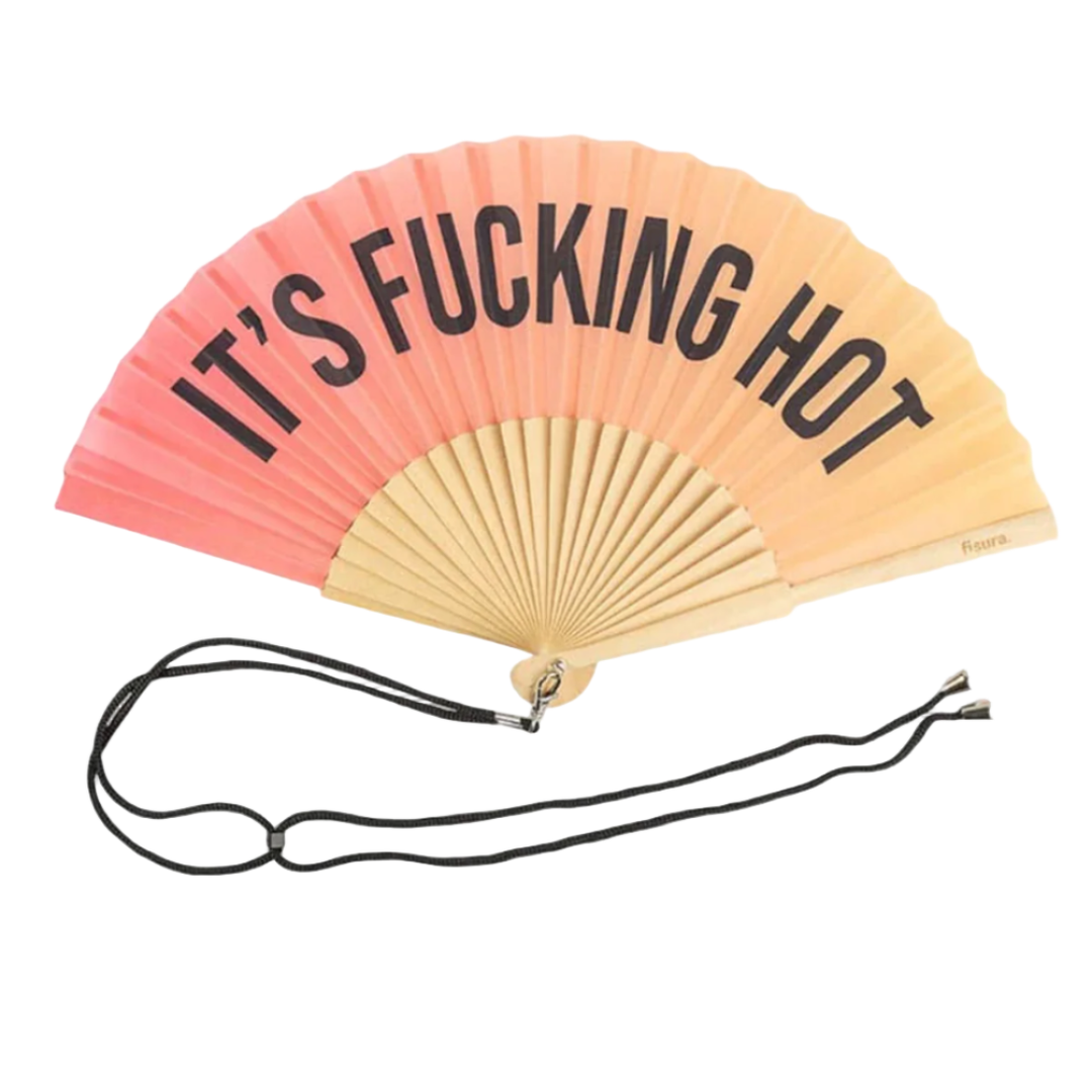 Fisura Third Round LLC Personal Care It’s Fucking Hot - Folding Wooden Hand Fan