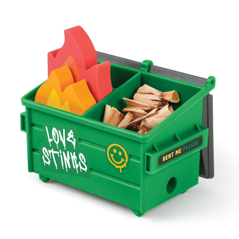 Fred & Friends Office Goods Trash Talk - Dumpster Pencil Sharpener and Erasers