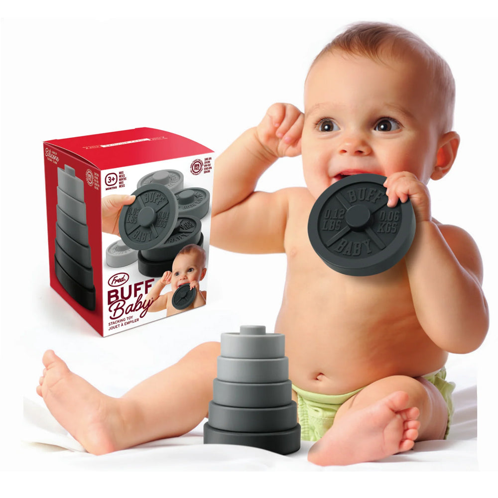 Fred & Friends Toy Infant & Toddler Buff Baby Weight Plate Stacker