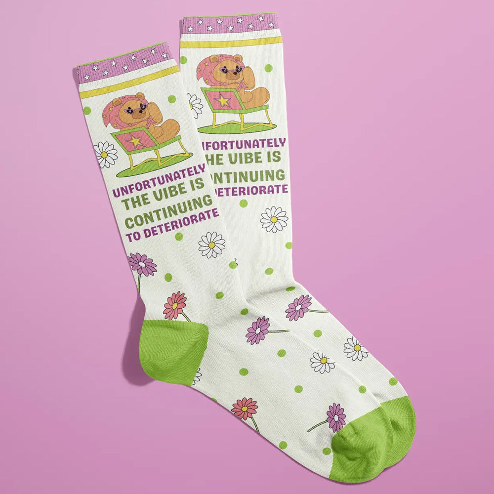 FUN CLUB Socks & Tees Unfortunately the Vibe Is Continuing To Deteriorate Socks