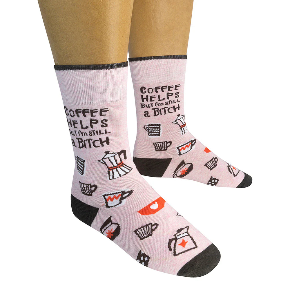 FUNATIC Socks & Tees Coffee Helps But I'm Still A Bitch Socks