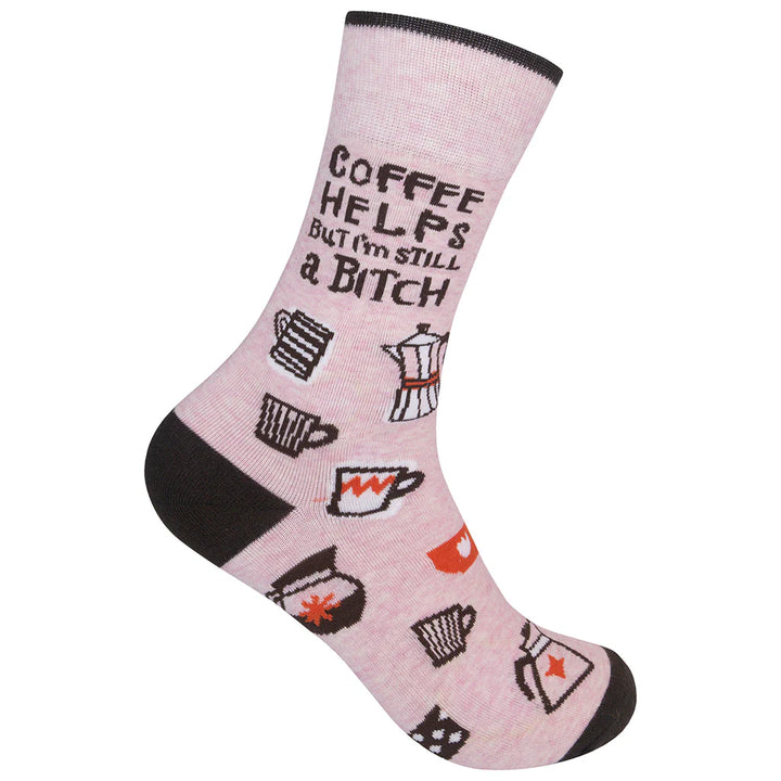 FUNATIC Socks & Tees Coffee Helps But I'm Still A Bitch Socks