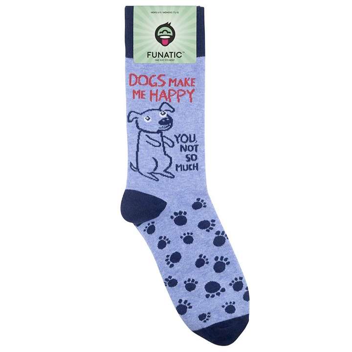 FUNATIC Socks & Tees Dogs Make Me Happy, You Not So Much Socks