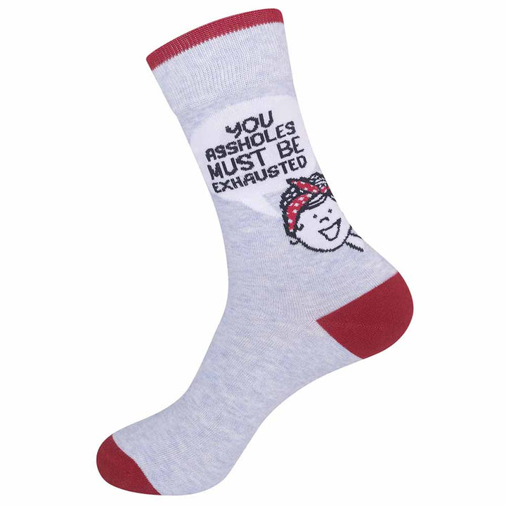 FUNATIC Socks & Tees You Assholes Must Be Exhausted SOCKS