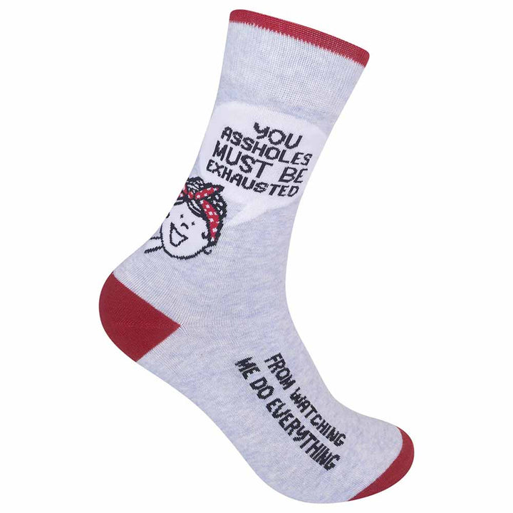 FUNATIC Socks & Tees You Assholes Must Be Exhausted SOCKS