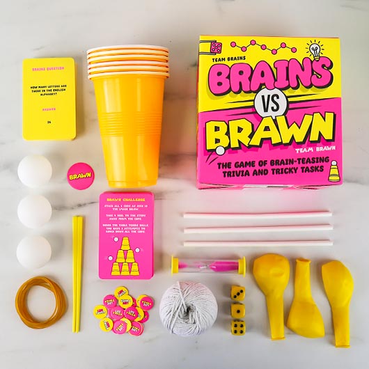 Gift Republic Games Brains Vs Brawn Game - Brain Teasing Trivia & Tricky Tasks