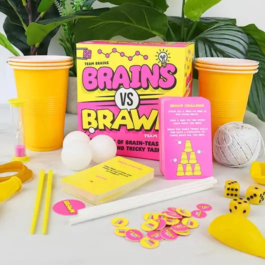 Gift Republic Games Brains Vs Brawn Game - Brain Teasing Trivia & Tricky Tasks