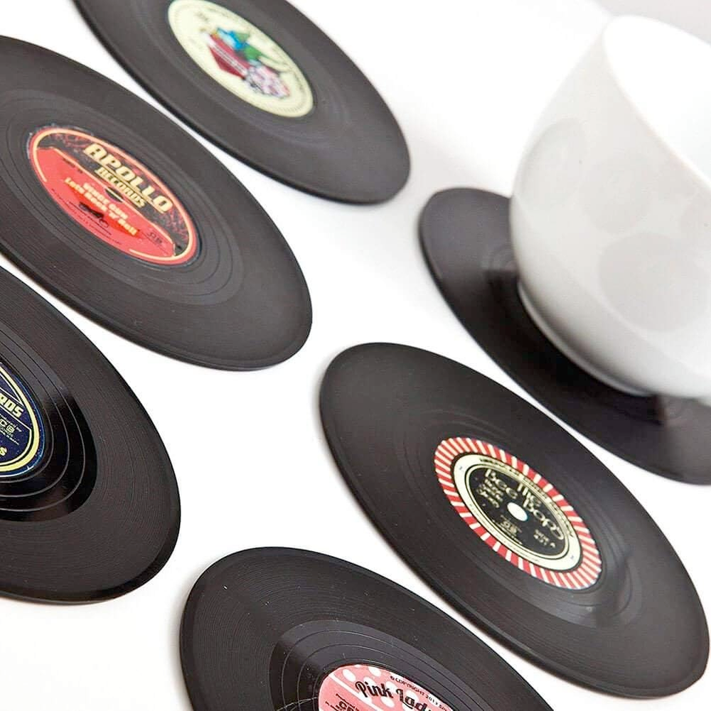 Gift Republic Kitchen & Table Retro Vinyl Coasters