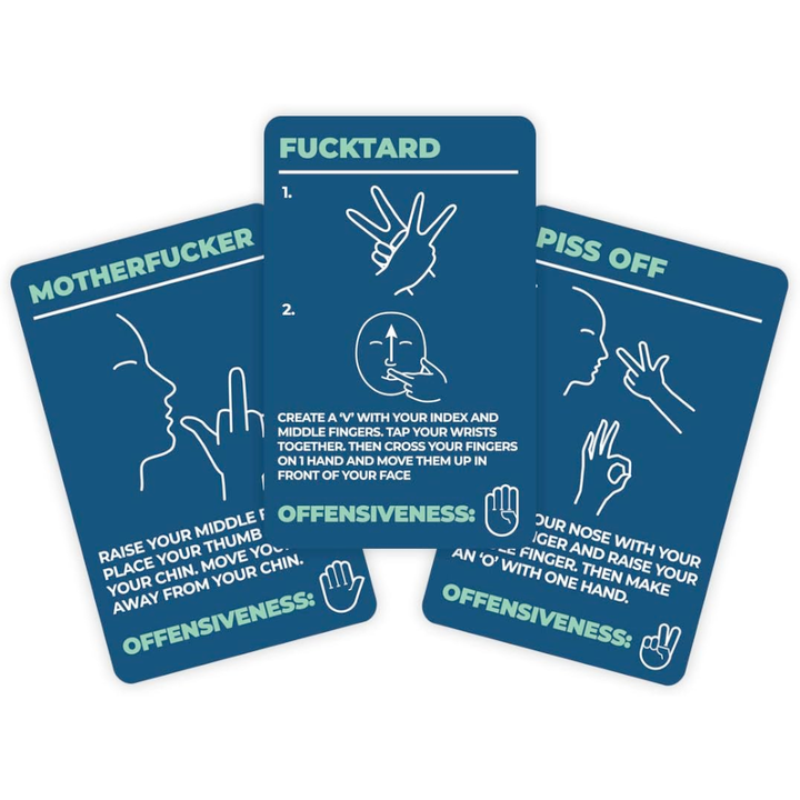 Gift Republic Toy Novelties How To Swear in Sign Language Card Pack
