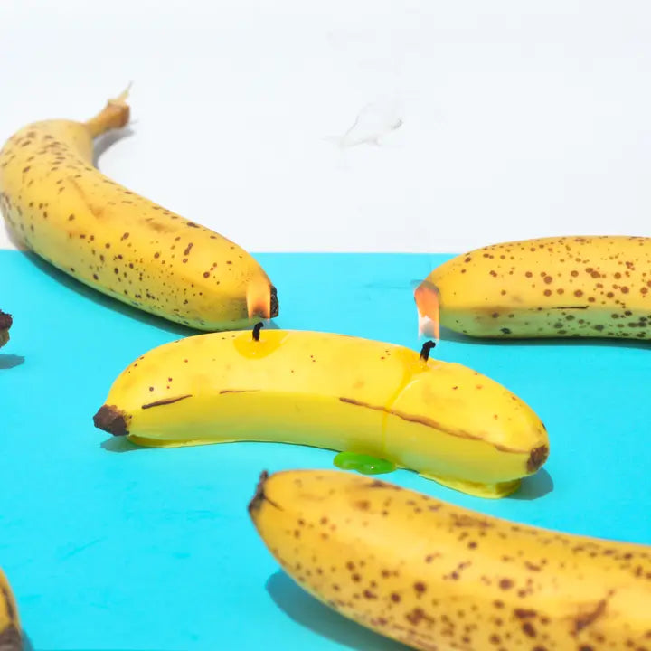 Glow Worm Goods Home Decor Banana Pillar Candle - (banana bread scent) 5 oz