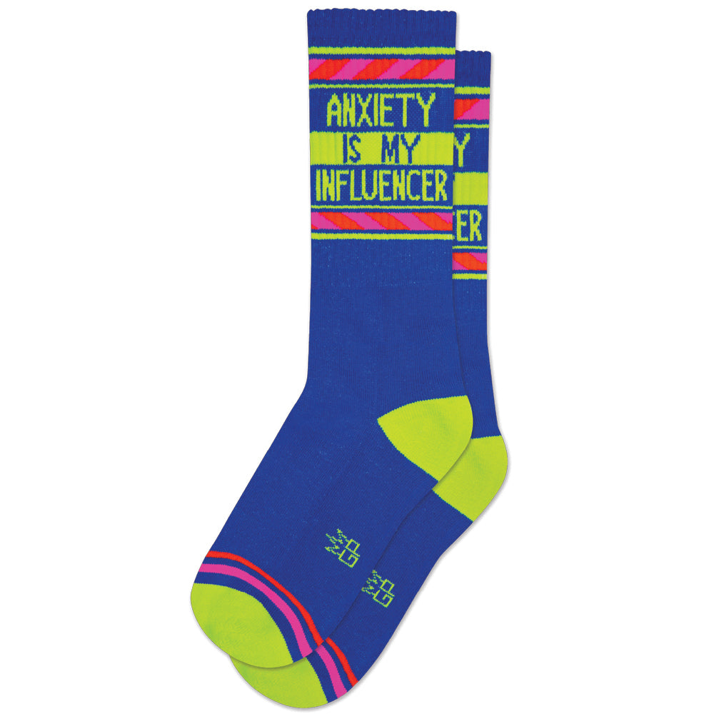 Gumball Poodle Socks & Tees Anxiety Is My Influencer Gym Crew Socks