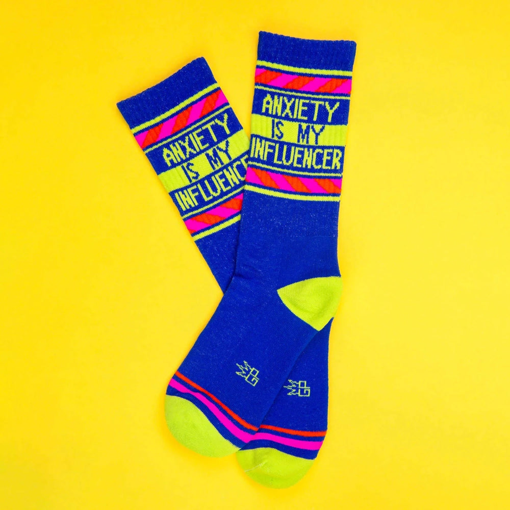 Gumball Poodle Socks & Tees Anxiety Is My Influencer Gym Crew Socks