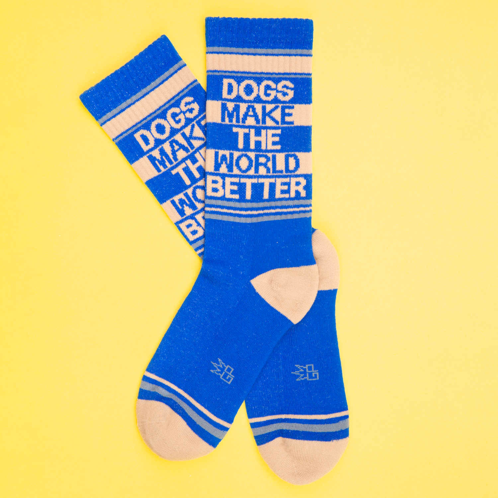 Gumball Poodle Socks & Tees Dogs Make the World Better Gym Crew Socks