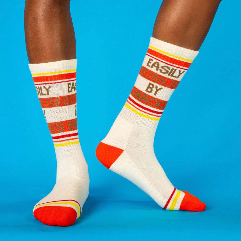 Gumball Poodle Socks & Tees Easily Distracted By Snacks Gym Crew Socks